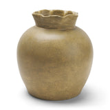 Melo Small Distressed Citron Yellow Ceramic Vase by Mercana at Eve Furniture