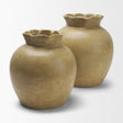 Melo Small Distressed Citron Yellow Ceramic Vase by Mercana at Eve Furniture