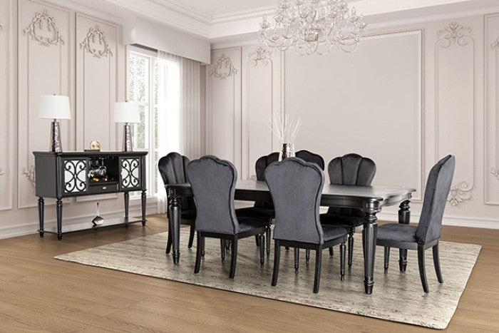 Melodi Parc Black 7-Piece Dining Room Set by Furniture of America at Eve Furniture