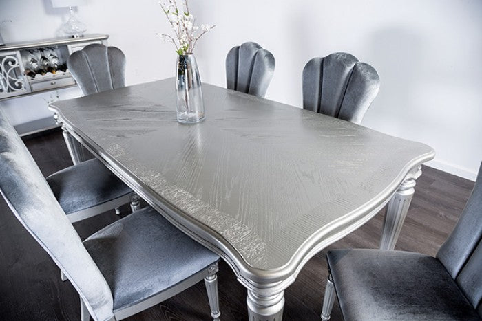 Melodi Parc Silver 7-Piece Dining Room Set by Furniture of America at Eve Furniture