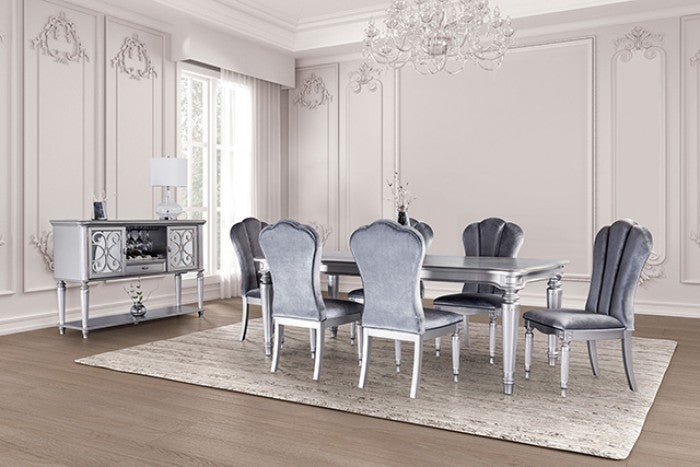 Melodi Parc Silver 7-Piece Dining Room Set by Furniture of America at Eve Furniture