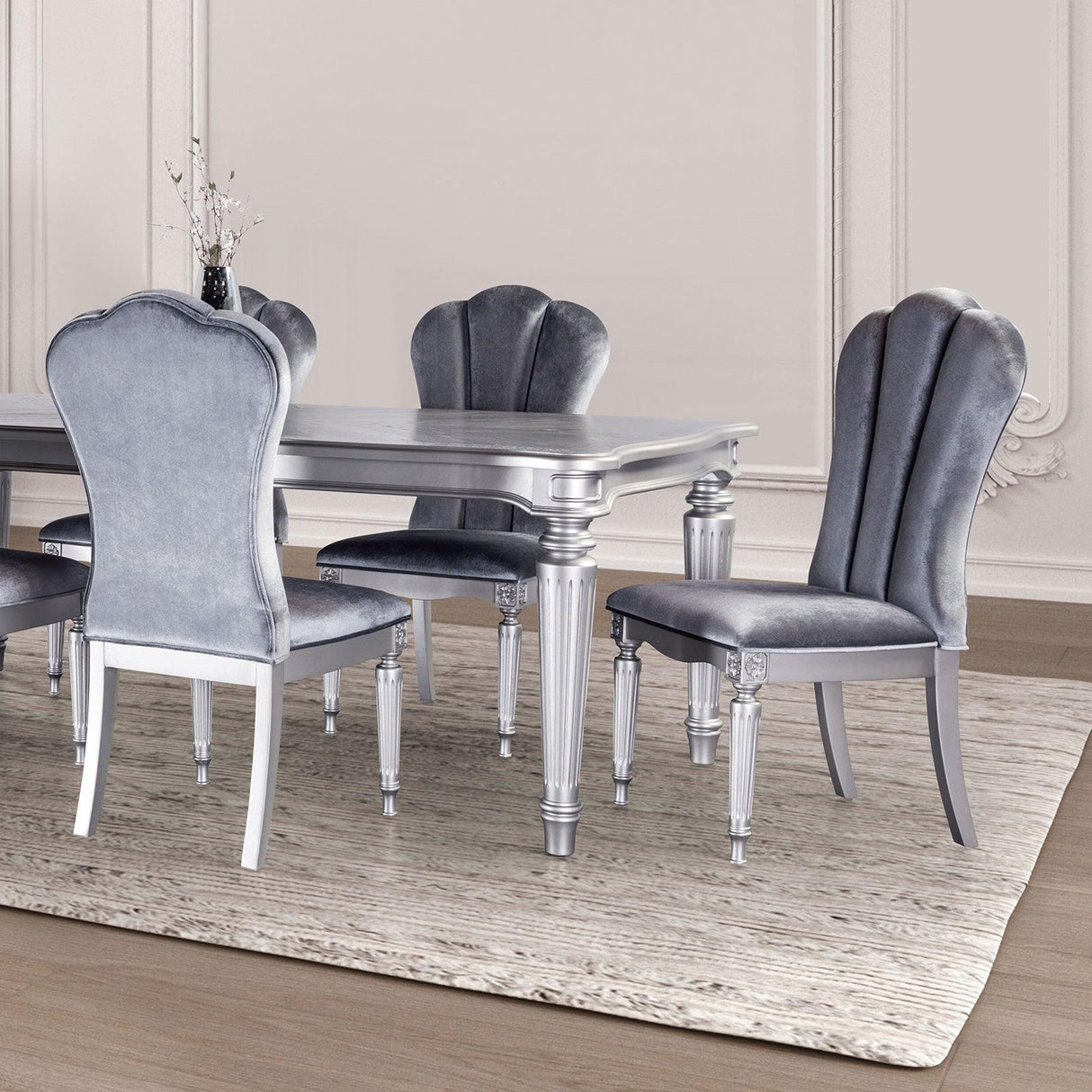 Melodi Parc Silver Dining Table Only by Furniture of America at Eve Furniture