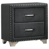 Melody 2-Drawer Upholstered Nightstand Gray