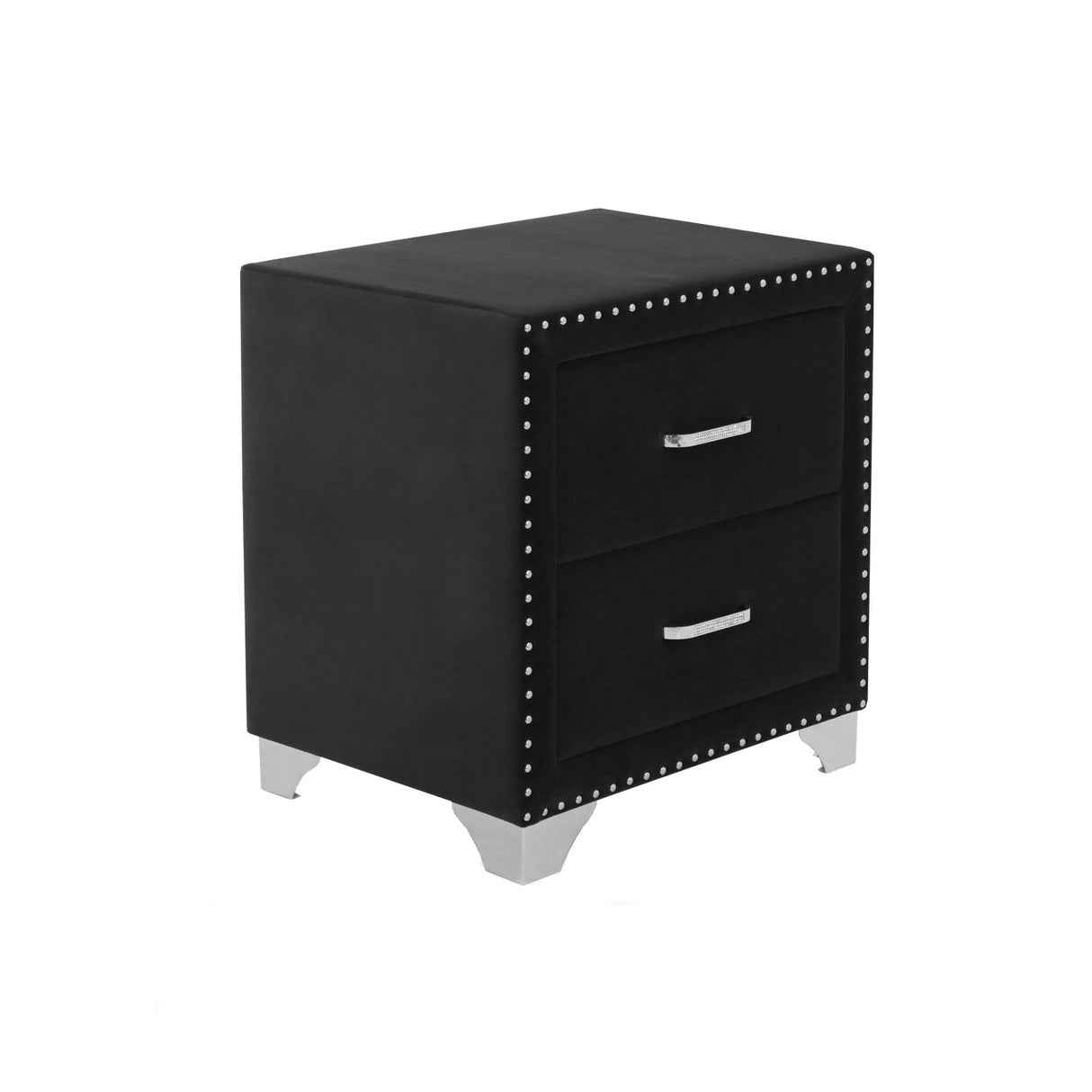 Melody 2-Drawer Upholstered Nightstand Gray