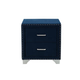 Melody 2-Drawer Upholstered Nightstand Pacific Blue