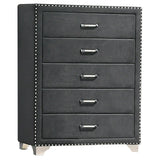 Melody 5-drawer Upholstered Chest Grey by Coaster at Eve Furniture