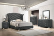 Melody Gray 5-Piece Eastern King Tufted Upholstered Bedroom Set by Coaster at Eve Furniture
