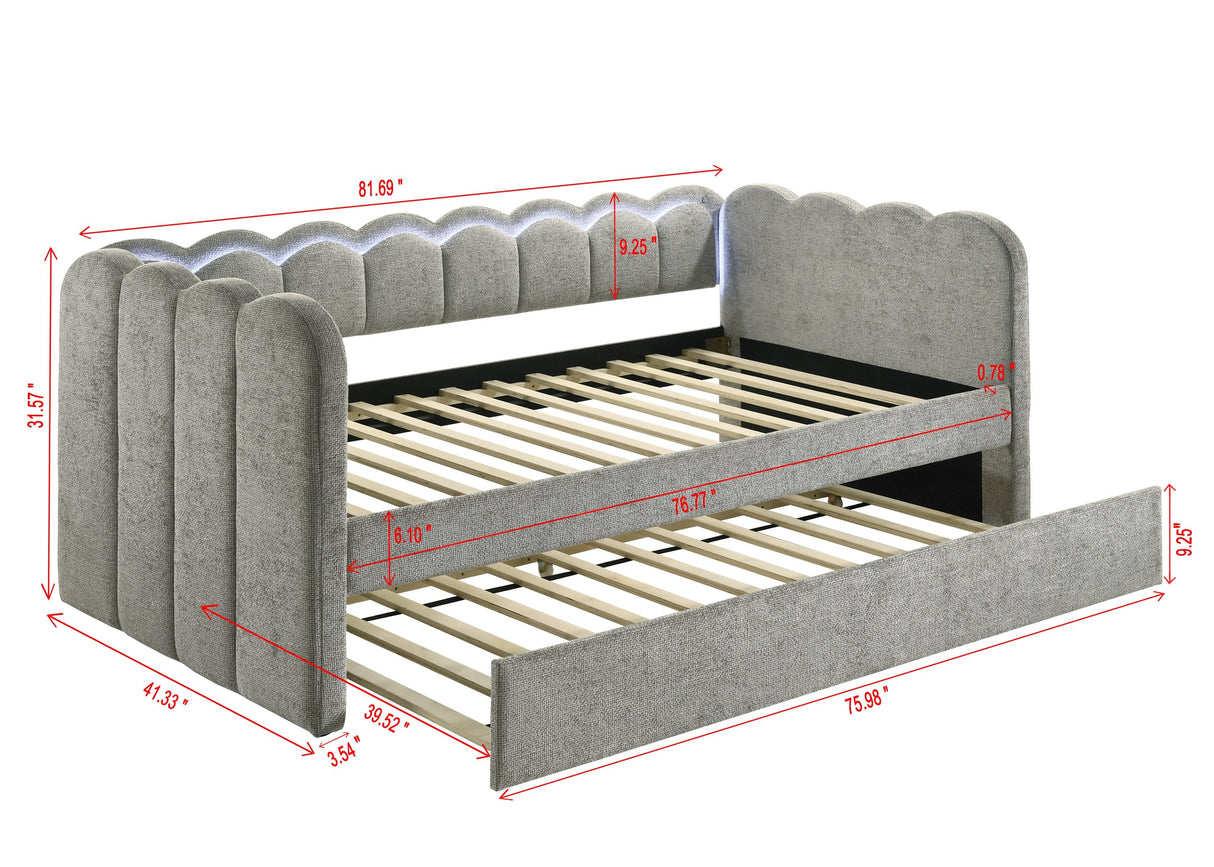 Melody Light Gray Daybed by Crown Mark at Eve Furniture