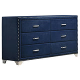 Melody Pacific Blue 5-Piece Queen Tufted Upholstered Bedroom Set by Coaster at Eve Furniture
