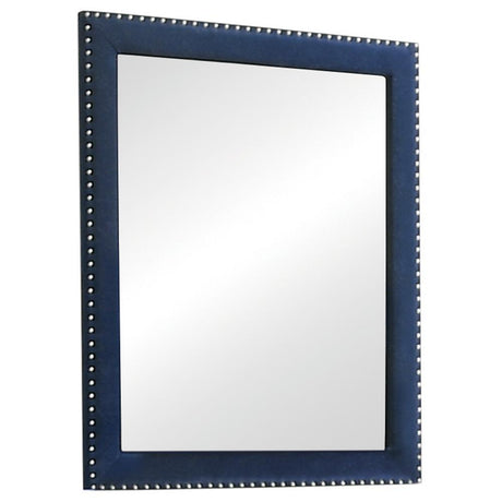 Melody Pacific Blue Rectangular Upholstered Dresser Mirror by Coaster at Eve Furniture