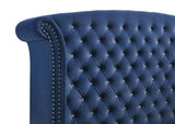 Melody Pacific Blue Upholstered Wingback Eastern King Bed by Coaster at Eve Furniture