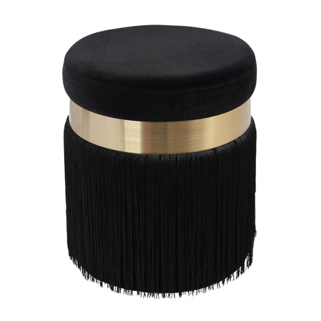 Melody Velvet Tasseled Ottoman by TOV Furniture at Eve Furniture