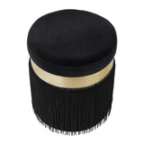 Melody Velvet Tasseled Ottoman by TOV Furniture at Eve Furniture