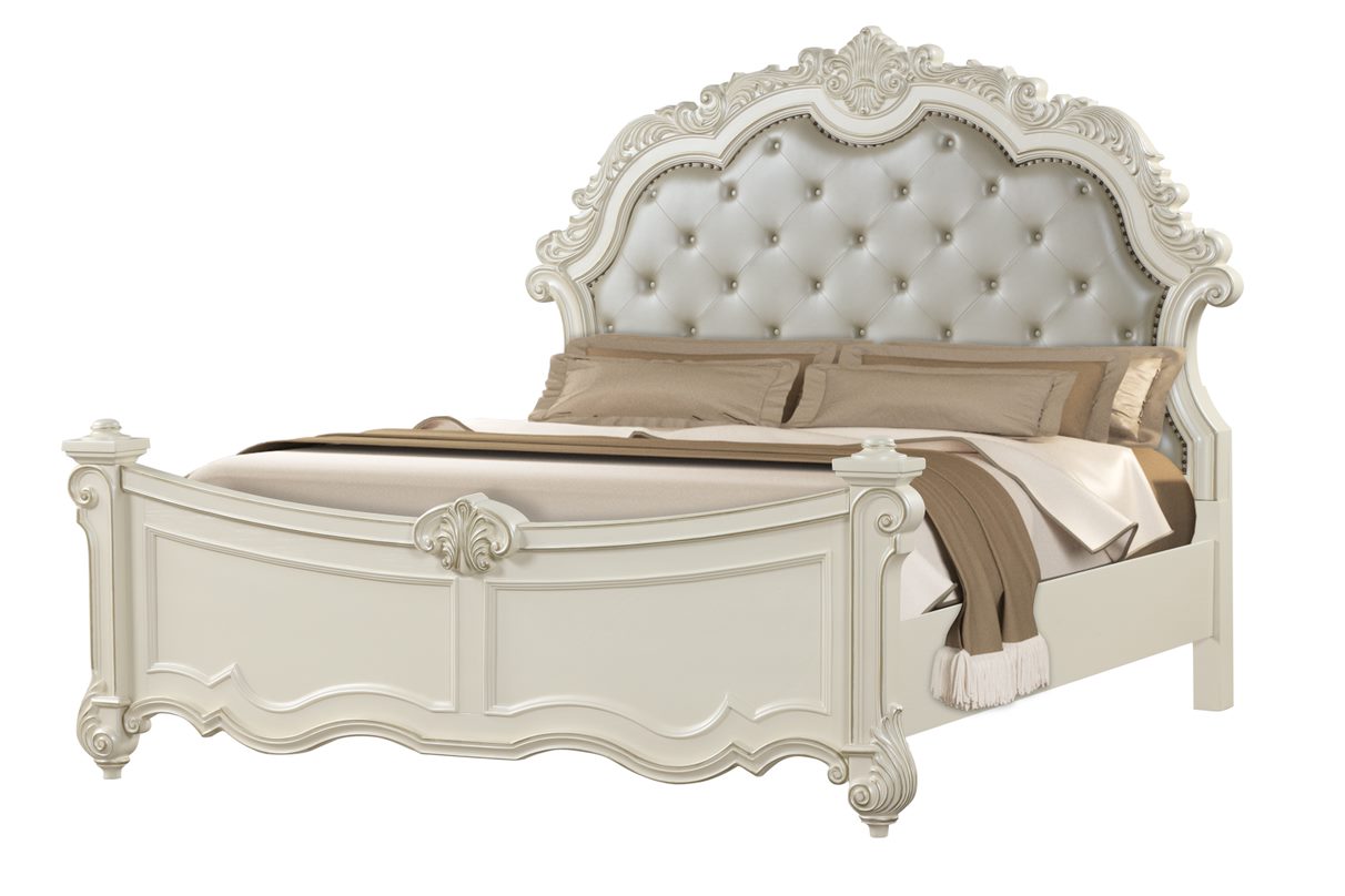 Melrose White Bedroom Set by Cosmos Furniture at Eve Furniture