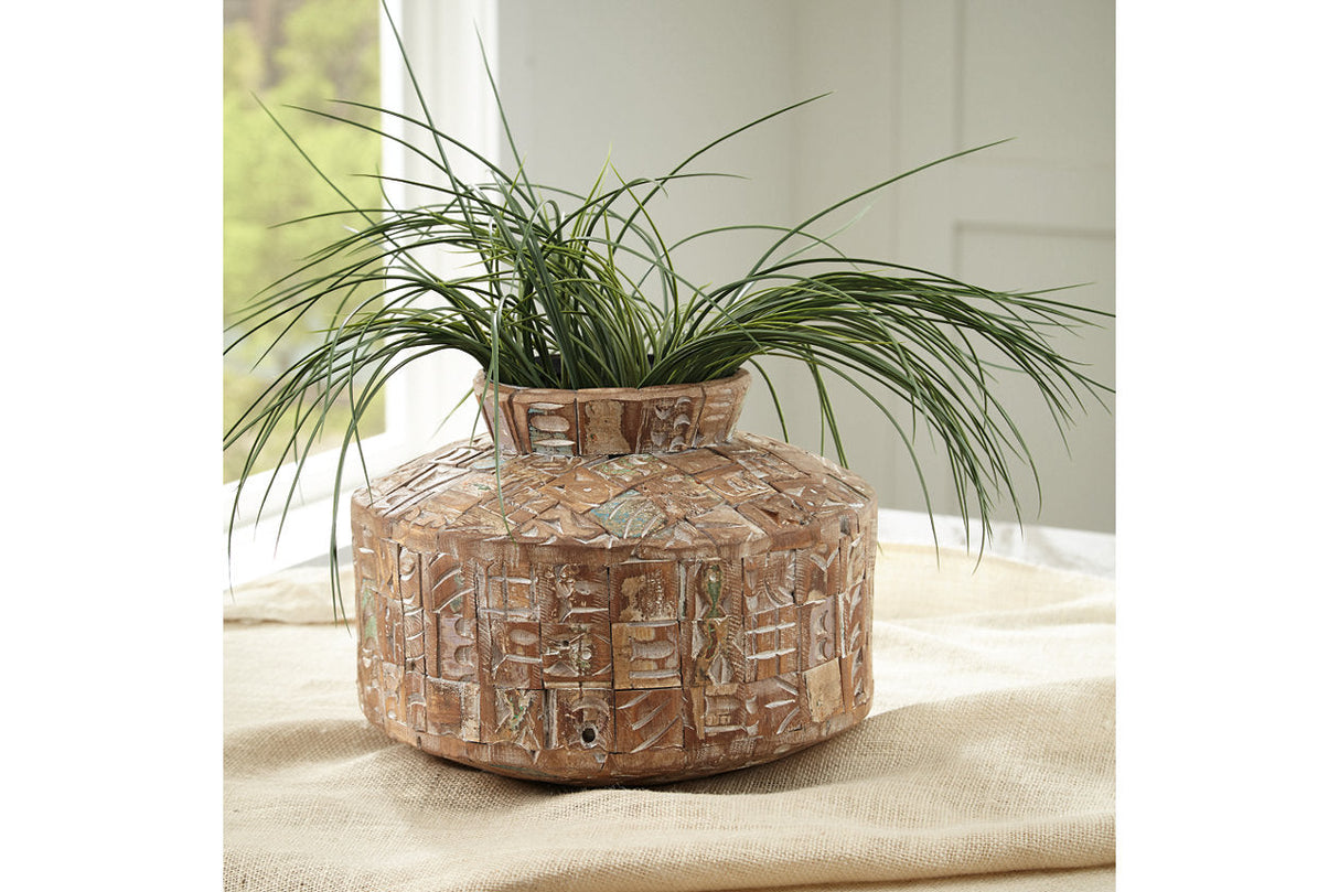 Meltland Natural/Black Vase by ASHLEY FURNITURE at Eve Furniture