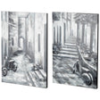 Memory Lanes Diptych Italian Laneway Original Hand Painted on Canvas Oil Painting by Mercana at Eve Furniture