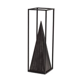 Memphis I (Large) 5L x 5W Black Metal Pyramid In A Square Frame by Mercana at Eve Furniture