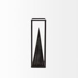 Memphis II (Medium) Black Metal Pyramid In A Square Frame by Mercana at Eve Furniture