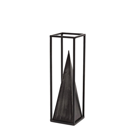 Memphis II (Medium) Black Metal Pyramid In A Square Frame by Mercana at Eve Furniture