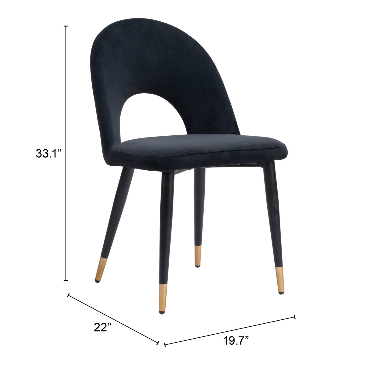 Menlo Black Dining Chair (Set of 2) by Zuomod at Eve Furniture