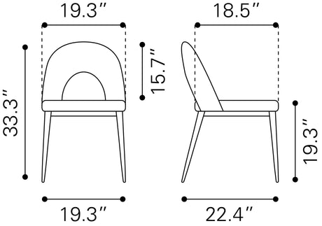 Menlo Gray Dining Chair (Set of 2) by Zuomod at Eve Furniture