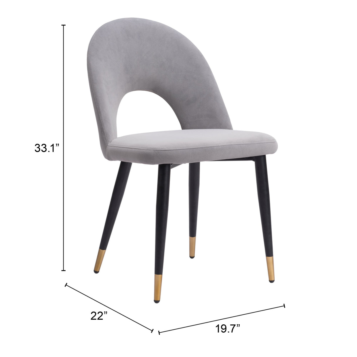 Menlo Gray Dining Chair (Set of 2) by Zuomod at Eve Furniture