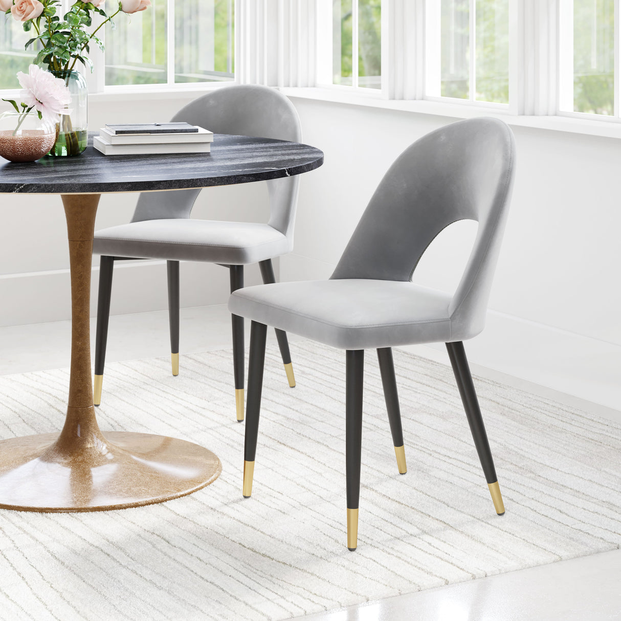 Menlo Gray Dining Chair (Set of 2) by Zuomod at Eve Furniture