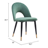 Menlo Green Dining Chair (Set of 2) by Zuomod at Eve Furniture