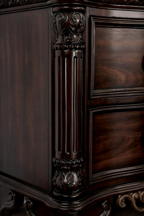 Menodora Brown Cherry 4-Piece Queen Bedroom Set by Furniture of America at Eve Furniture