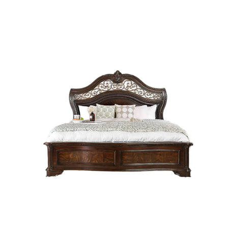 Menodora Brown Cherry 4-Piece Queen Bedroom Set by Furniture of America at Eve Furniture