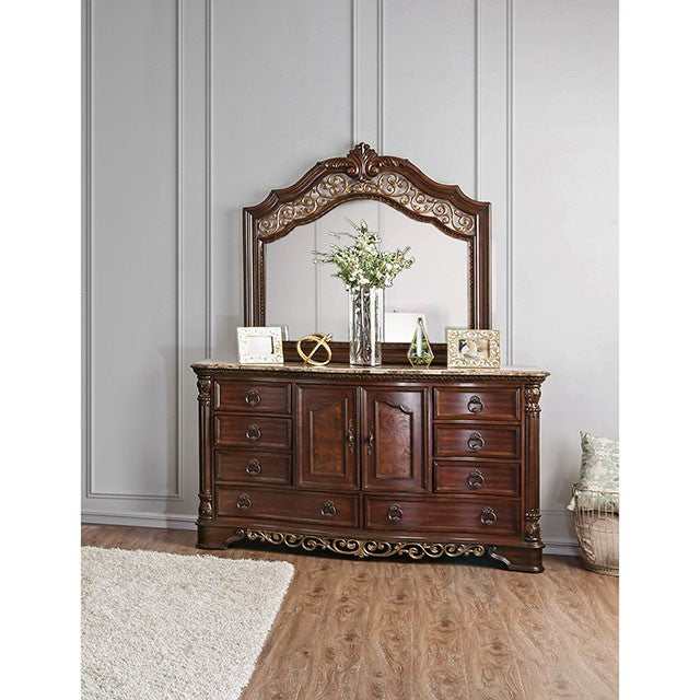 Menodora Brown Cherry Dresser Only by Furniture of America at Eve Furniture