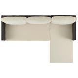 Menton Patio 2-Seater and Lounge Chair with Coffee Table with Cream Cushions by Manhattan Comfort at Eve Furniture