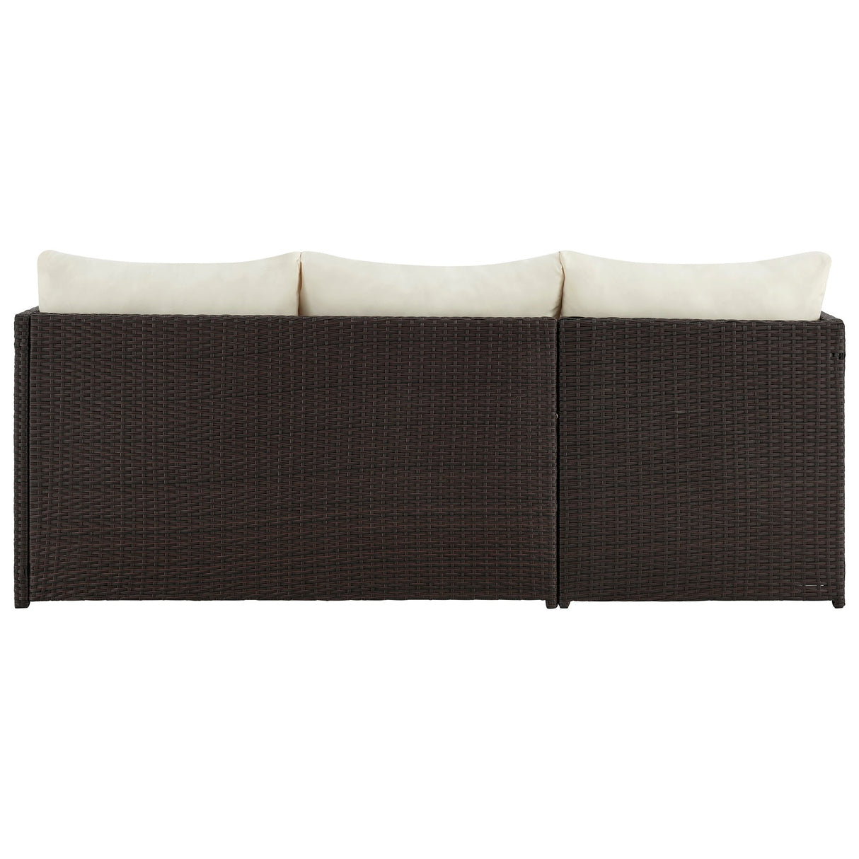Menton Patio 2-Seater and Lounge Chair with Coffee Table with Cream Cushions by Manhattan Comfort at Eve Furniture