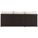 Menton Patio 2-Seater and Lounge Chair with Coffee Table with Cream Cushions by Manhattan Comfort at Eve Furniture