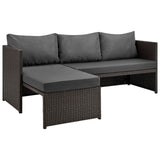 Menton Patio 2-Seater and Lounge Chair with Coffee Table with Grey Cushions by Manhattan Comfort at Eve Furniture