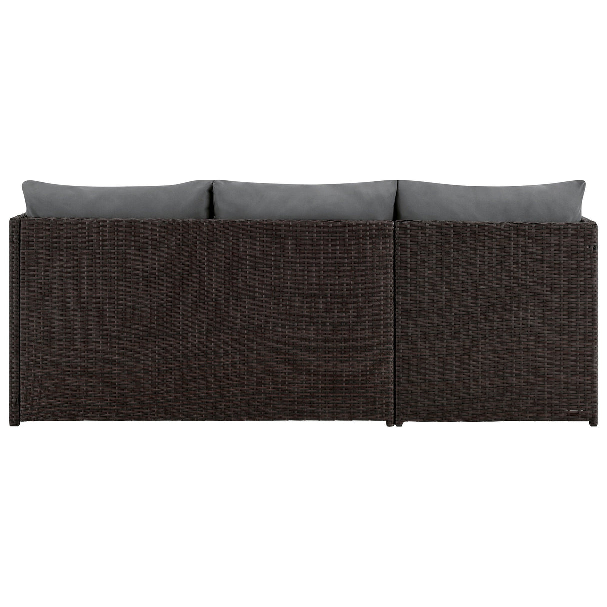 Menton Patio 2-Seater and Lounge Chair with Coffee Table with Grey Cushions by Manhattan Comfort at Eve Furniture