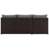 Menton Patio 2-Seater and Lounge Chair with Coffee Table with Grey Cushions by Manhattan Comfort at Eve Furniture