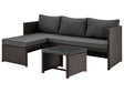Menton Patio 2-Seater and Lounge Chair with Coffee Table with Grey Cushions by Manhattan Comfort at Eve Furniture
