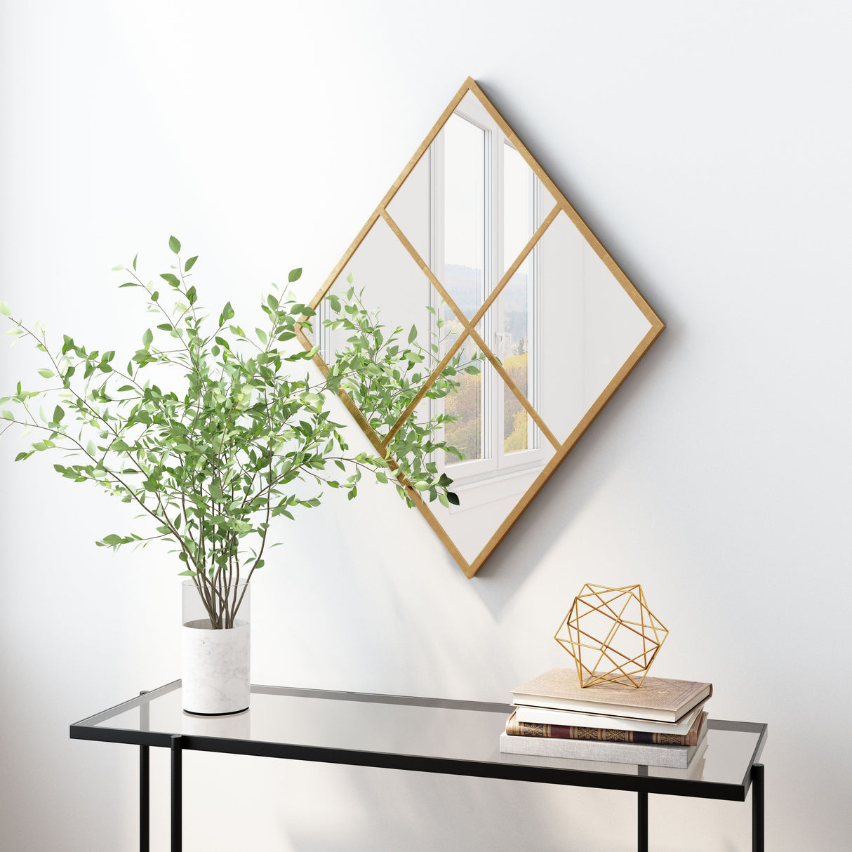 Meo Mirror Gold by Zuomod at Eve Furniture