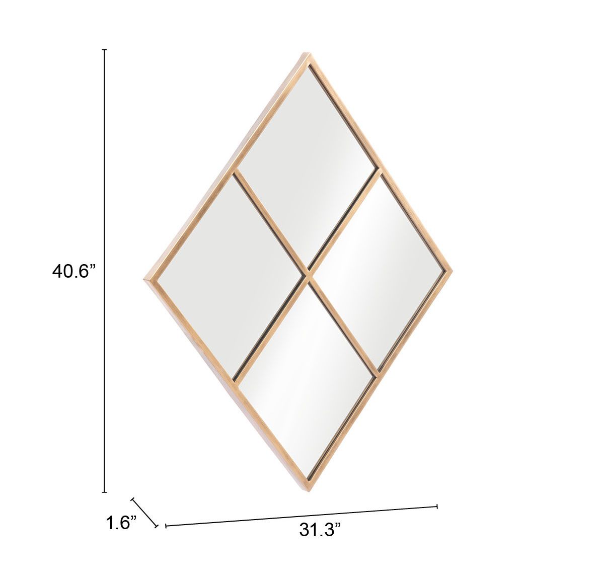 Meo Mirror Gold by Zuomod at Eve Furniture