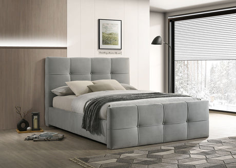 Merced Light Gray Eastern King Bed by Furniture of America at Eve Furniture