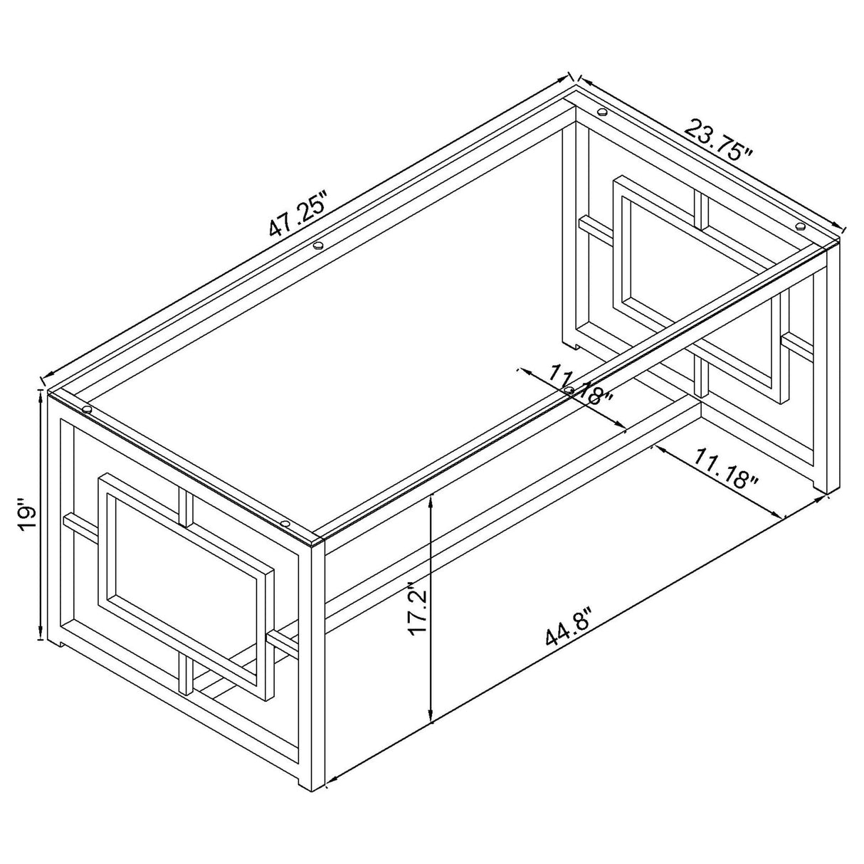 Merced Nickel 2-Piece Rectangular Coffee and End Table Set by Coaster at Eve Furniture