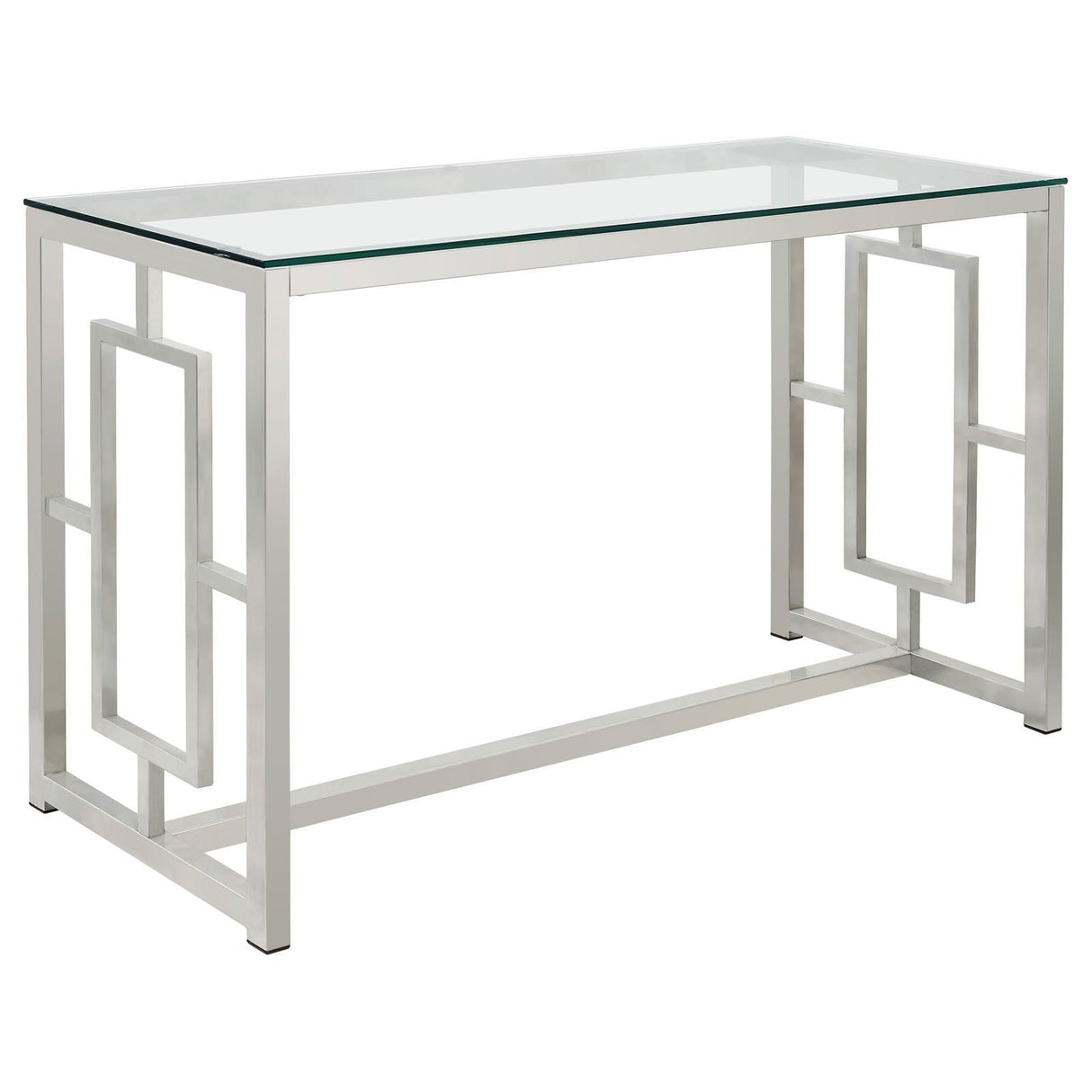 Merced Nickel Rectangle Glass Top Sofa Table by Coaster at Eve Furniture