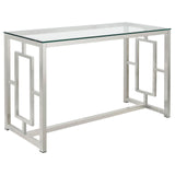Merced Nickel Rectangle Glass Top Sofa Table by Coaster at Eve Furniture