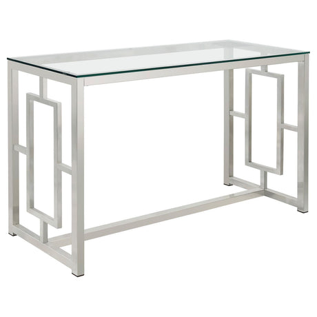 Merced Nickel Rectangle Glass Top Sofa Table by Coaster at Eve Furniture
