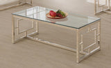 Merced Nickel Rectangle Glass Top Coffee Table