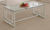 Merced Nickel Rectangle Glass Top Coffee Table