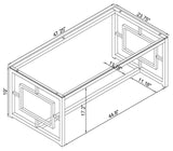 Merced Nickel Rectangle Glass Top Coffee Table