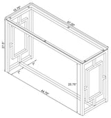 Merced Rectangle Glass Top Sofa Table Nickel