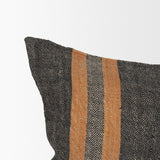 Mercer Lumbar Black w/ Orange Stripes Decorative Pillow Cover by Mercana at Eve Furniture